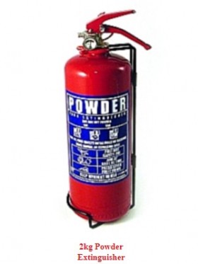 2kg Powder Fire Extinguisher as supplied by Attic Stairs Ireland
